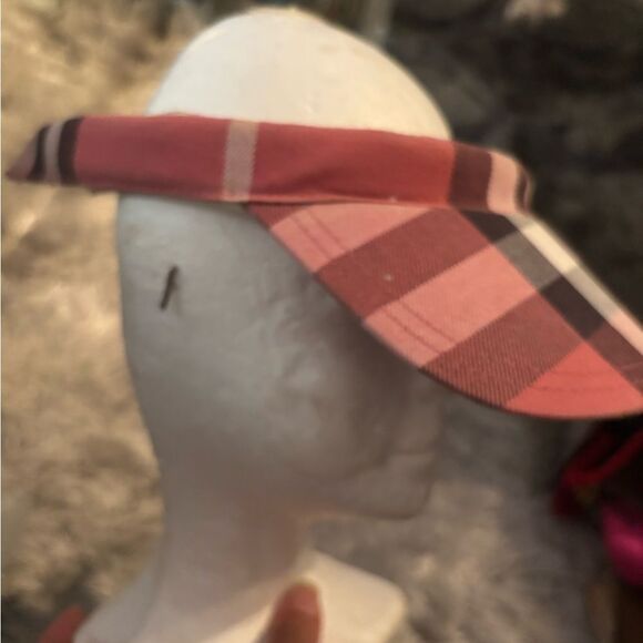 Burberry Vintage Pink Visor Cap Hat Logo Nova Check logo hat accessory head wear - Picture 4 of 8